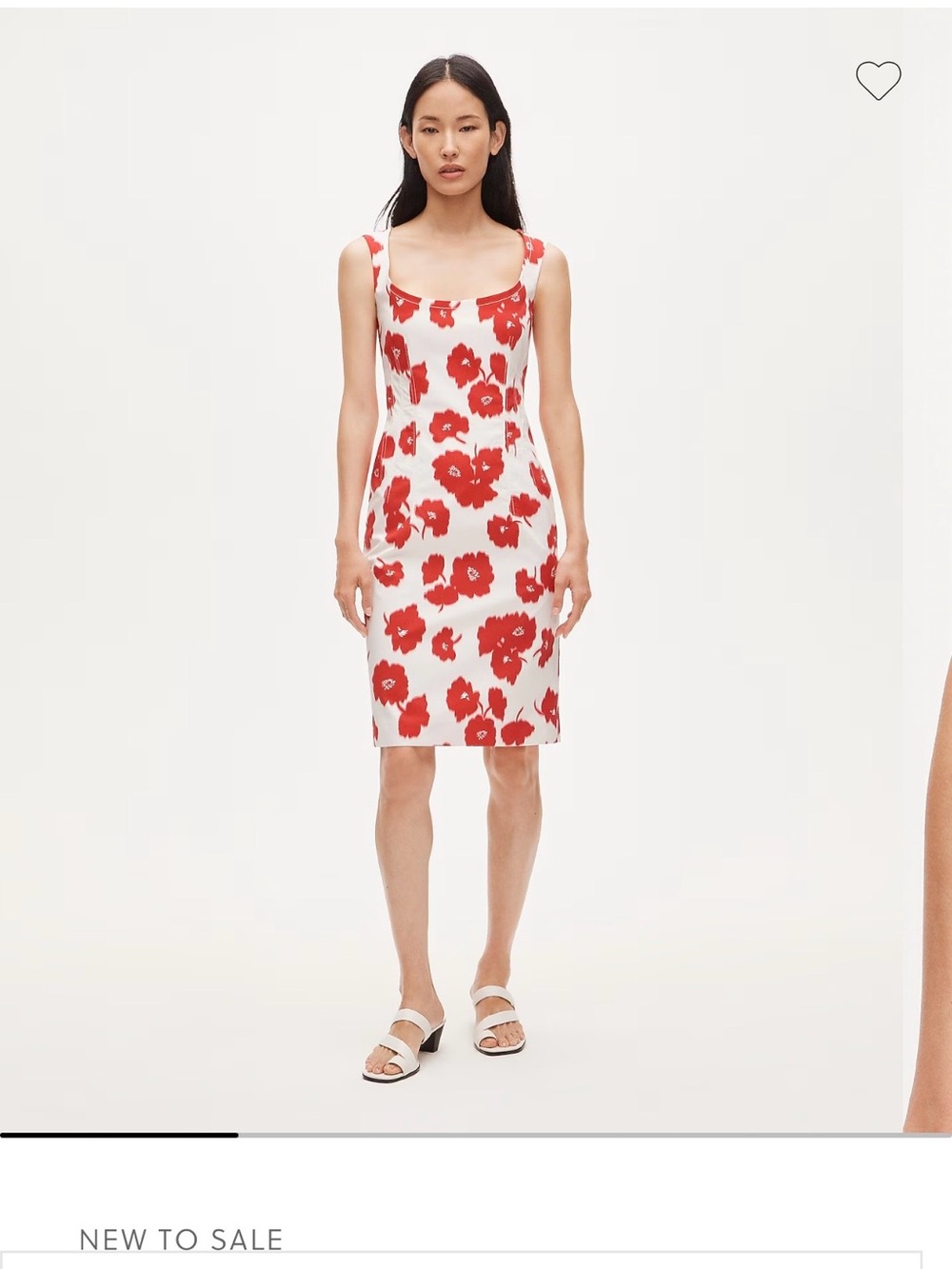 JCrew NWT Sz 2 White Red Floral Scoop Neck Sheath Dress